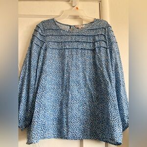 Nanette Lepore Blue and White Patterned Top